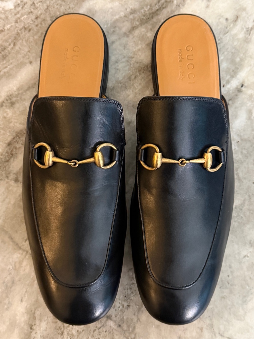 GUCCI PRINCETOWN Horsebit Leather Slide Loafer Black 10/ 10.5 $1100 Mule Jordaan